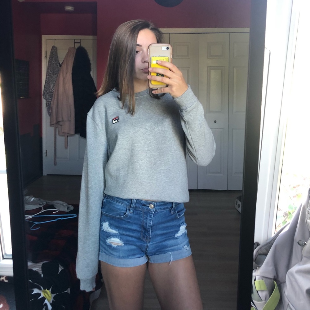 Gray Fila Crewneck Sweater